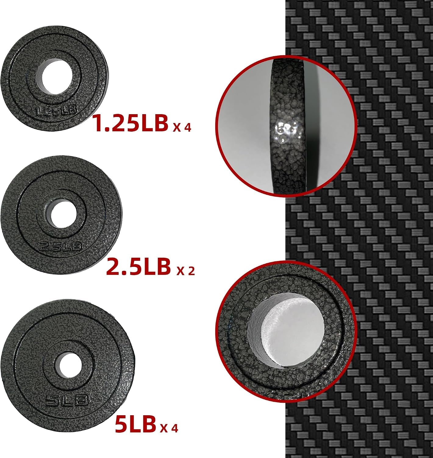 1" Standard Dumbbells Weight Plate Set for 1-Inch Dumbells Bar